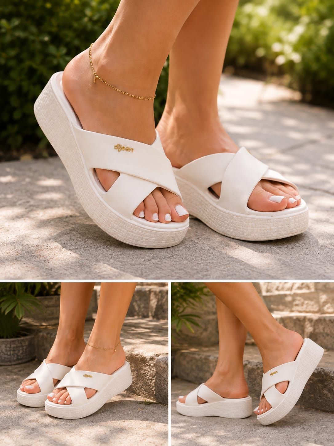 Chinelo Plataforma Dijean Feminino Estilo Casual
